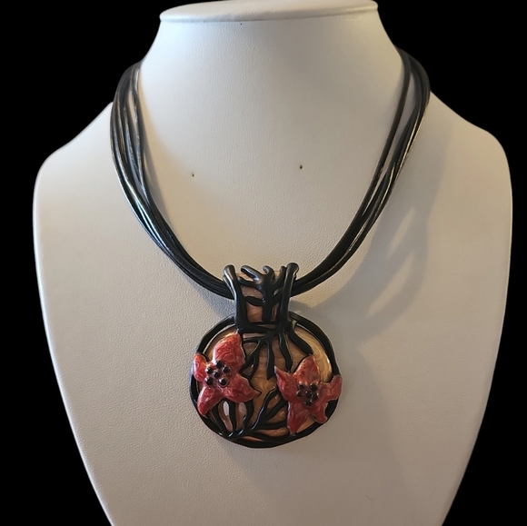 Chico’s Modernist Floral Multi-Strand Pendant Necklace - Picture 6 of 6